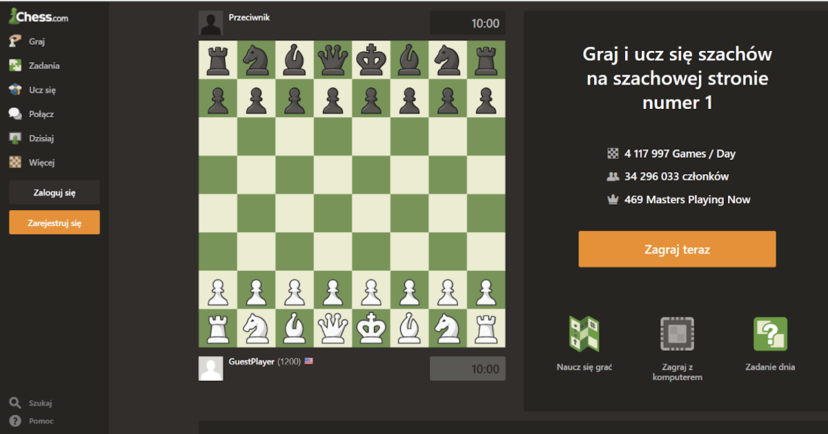 Graj w szachy online na chess.com